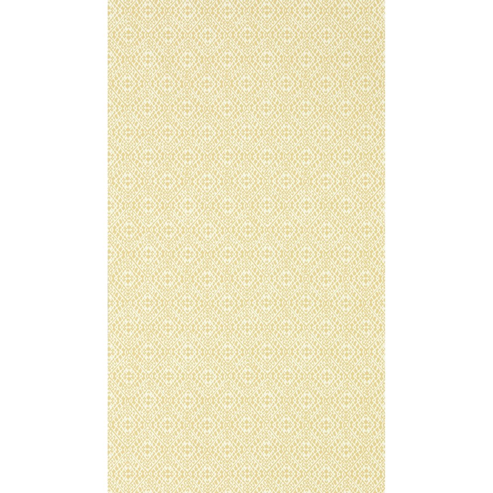 Pinjara Trellis Wallpaper 216786 by Sanderson in Woad Yellow